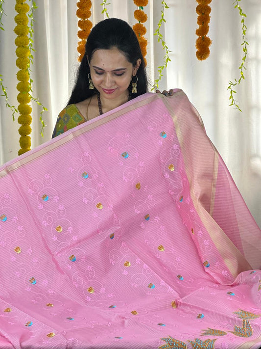 Tissue Embroidery saree.XXX