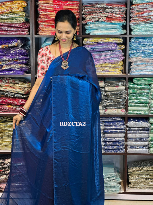 Premium quality space silk with running blouse  prebook 🥳