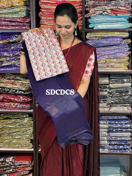 Work blouse with Most hit space silk  saree - 𝙥𝙧𝙚𝙗𝙤𝙤𝙠