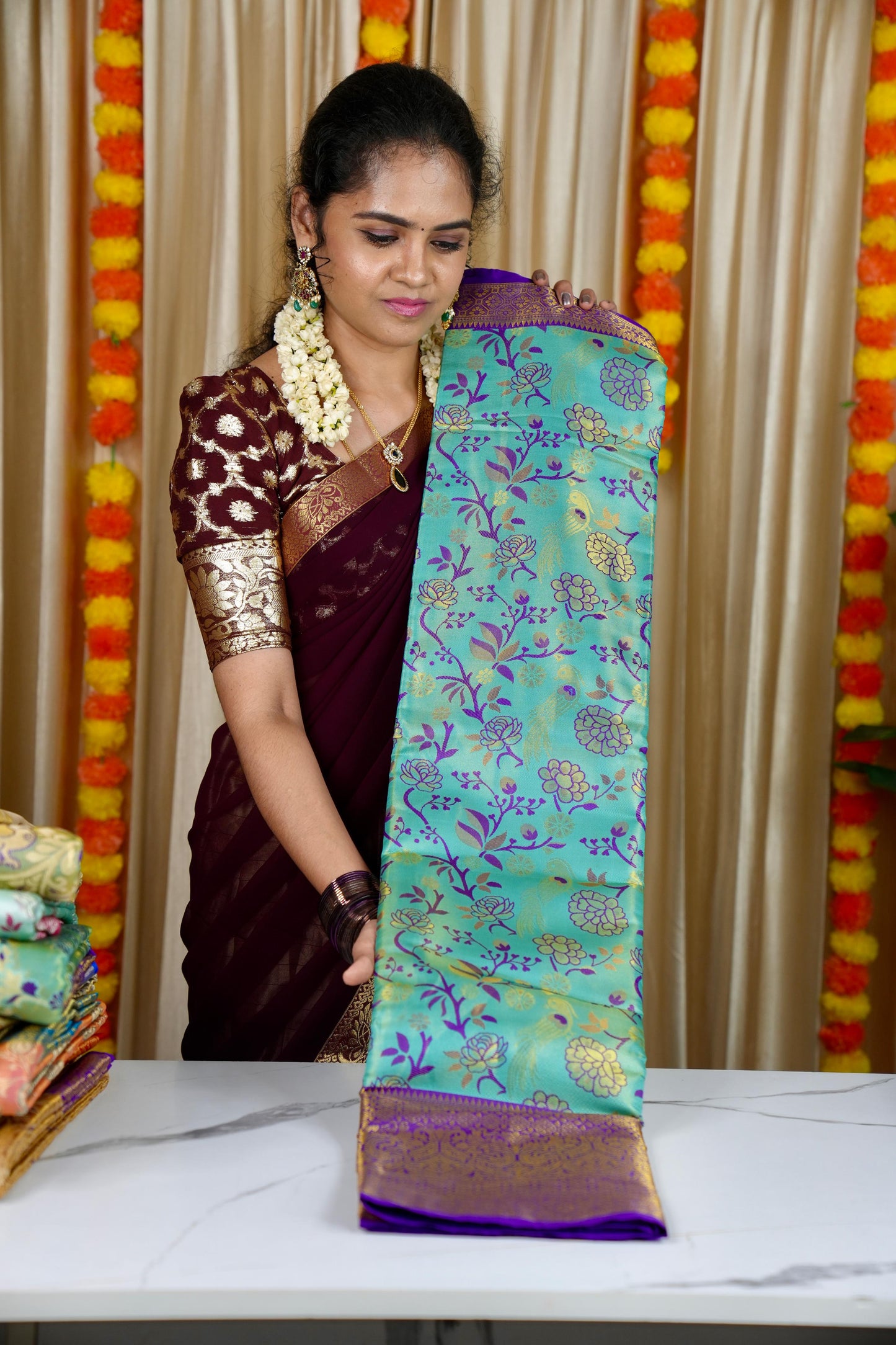 Kanchivaram semi silk/ complete zarii