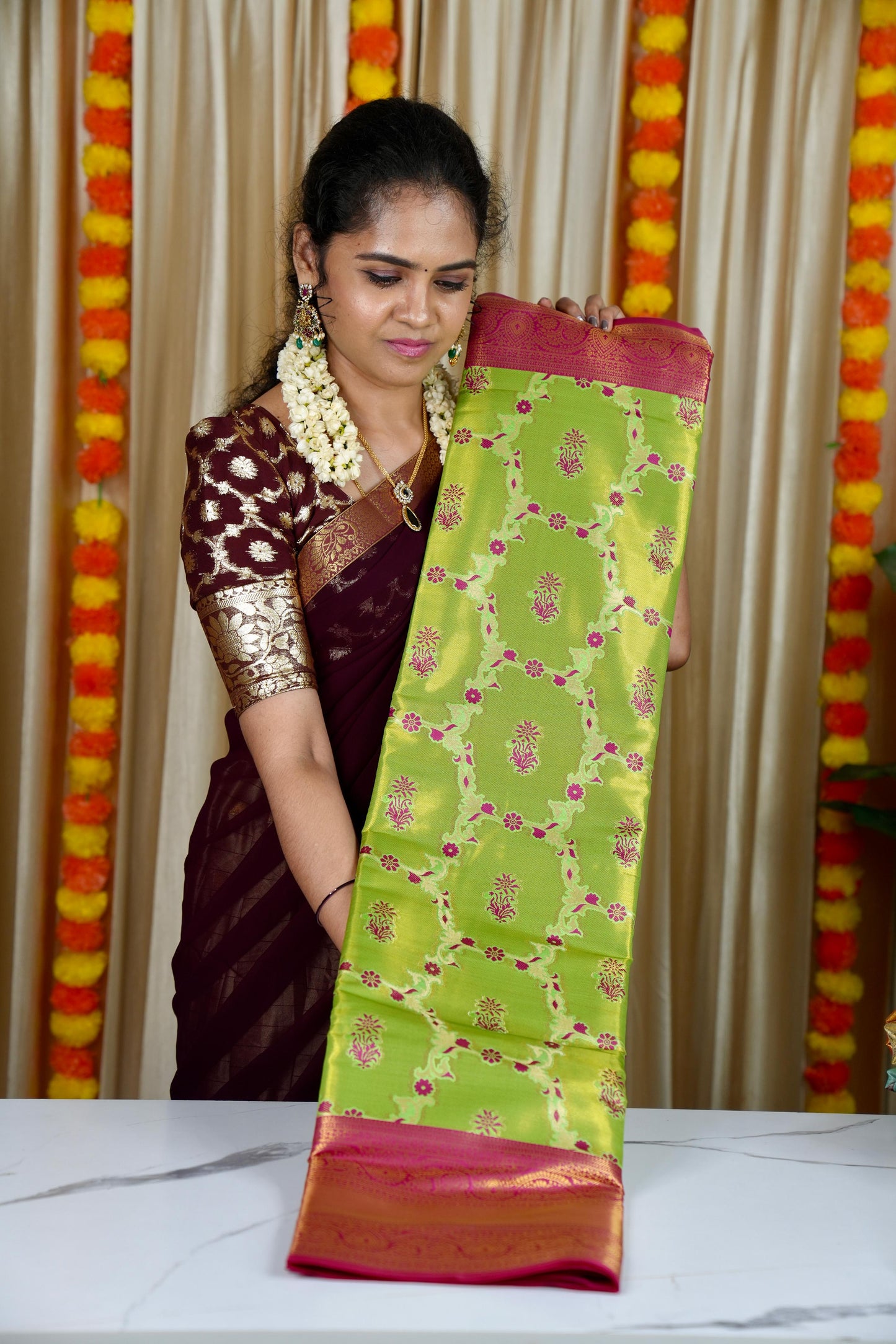 Kanchivaram inspired semi silk sarees YYY