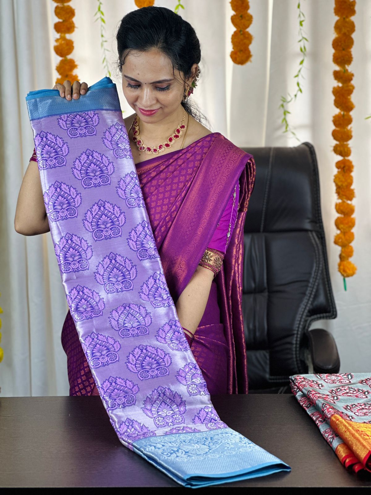 Semi silk saree.