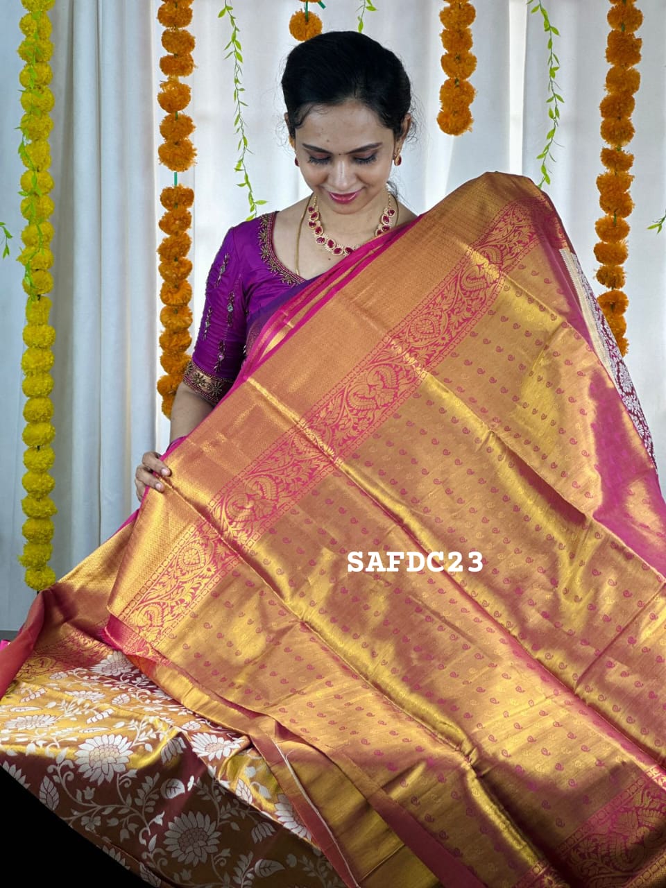 🤩Kanchipuram bridal semi silk saree