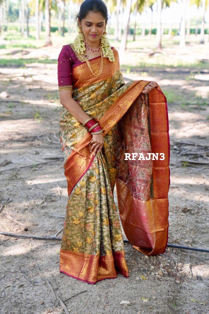 🥰Premium kanchi semi soft silk saree