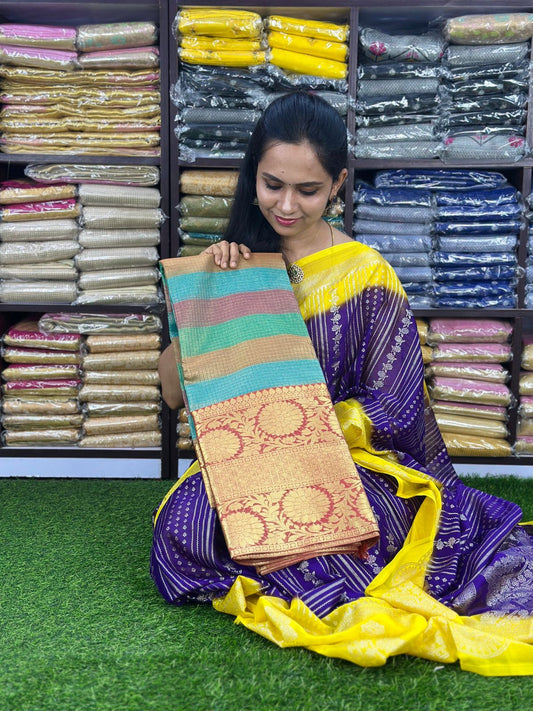 Golden tissue saree🤩