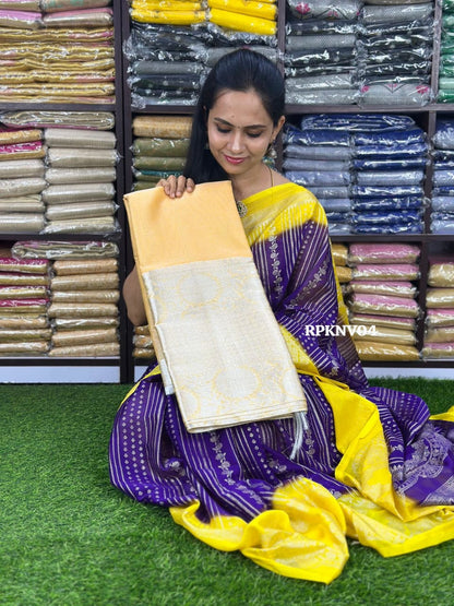 Tissue saree with silver border😍