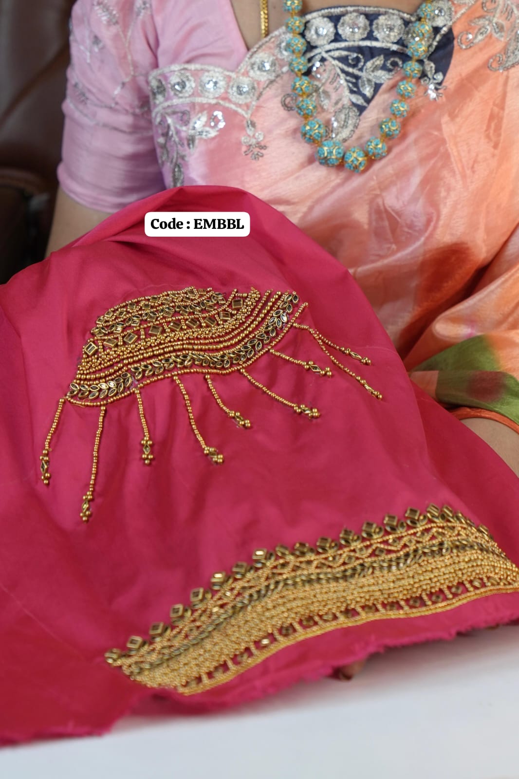 Heavy beads work blouse