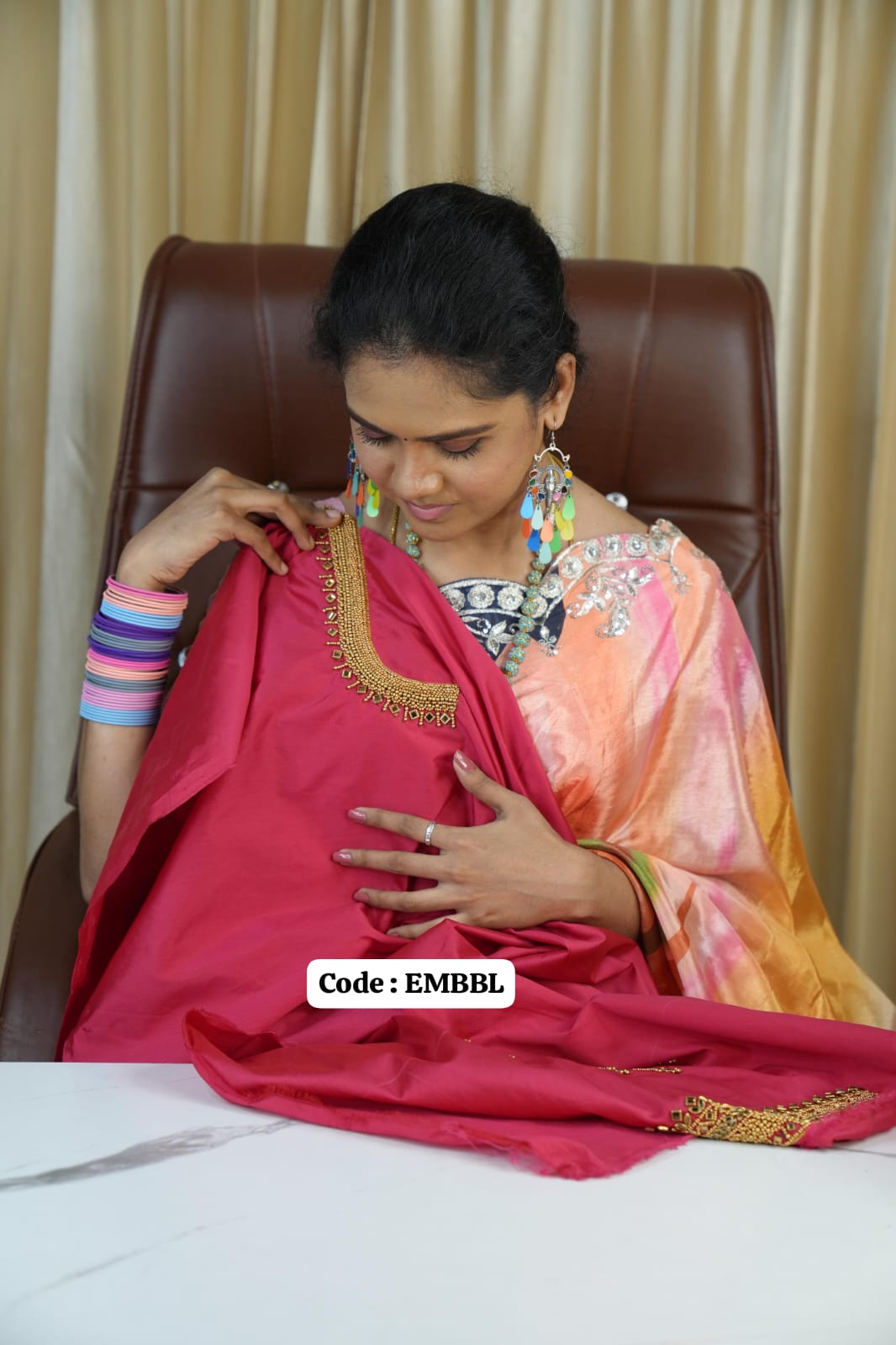Heavy beads work blouse