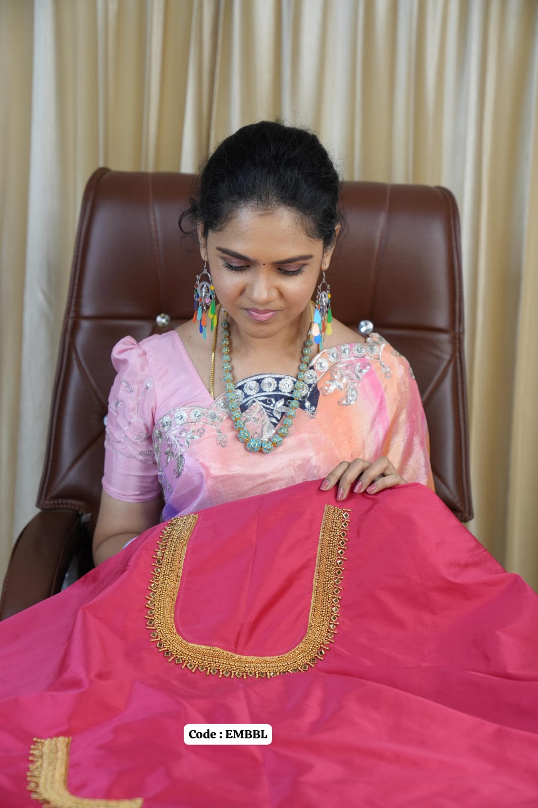 Heavy beads work blouse