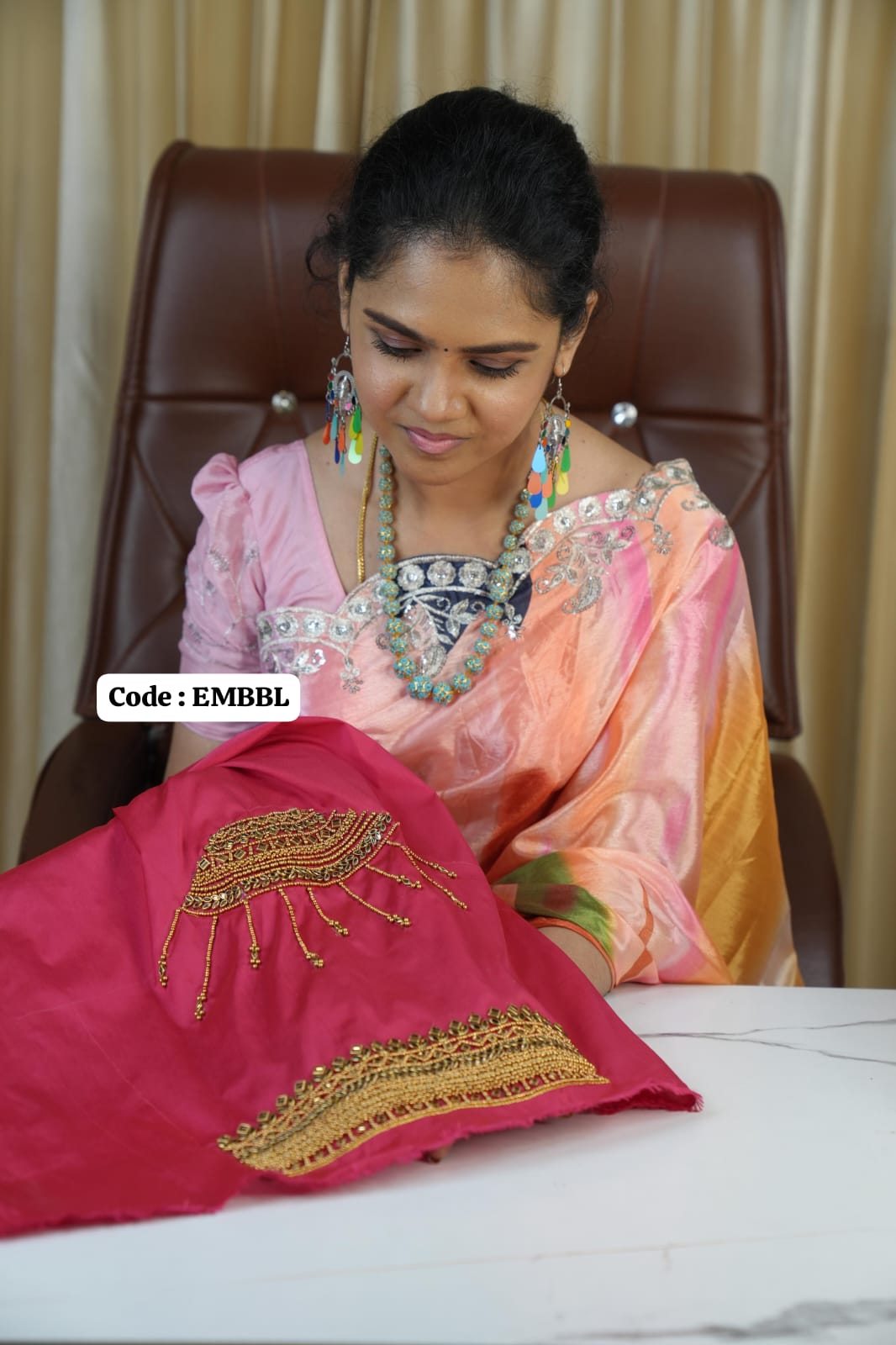 Heavy beads work blouse