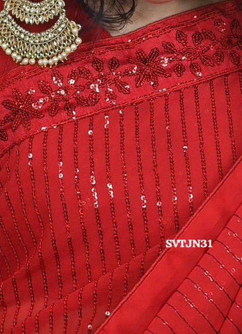 Offer Premium party wear saree with sequence work 🥳