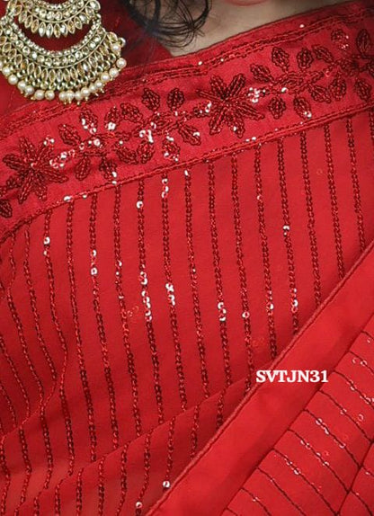 Offer Premium party wear saree with sequence work 🥳