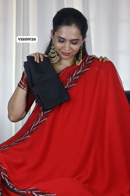 Premium georgette saree😍 offer