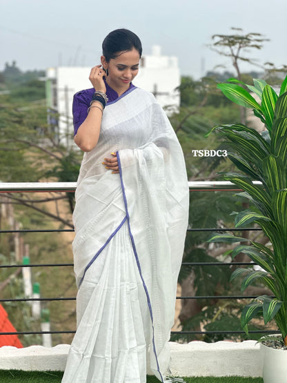 Kadhi linen saree with running blouse prebook🥳