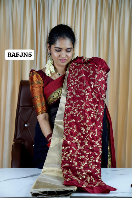 Tissue silk saree+ embroidery blouse🥳✅