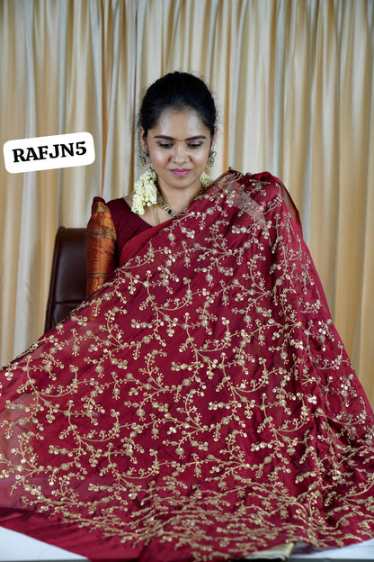 Tissue silk saree+ embroidery blouse🥳✅