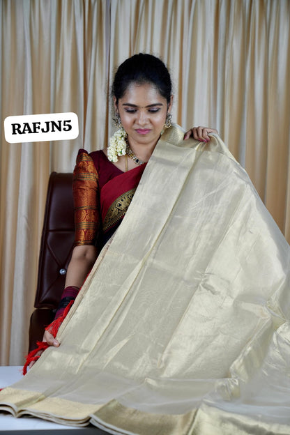 Tissue silk saree+ embroidery blouse🥳✅