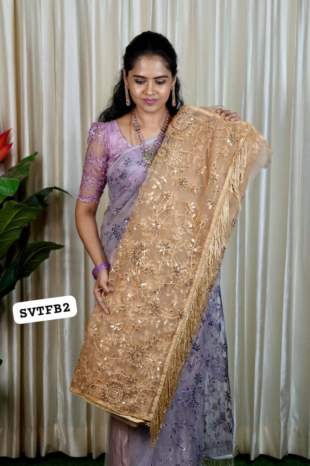 Designer net saree with designer blouse prebook 🥳