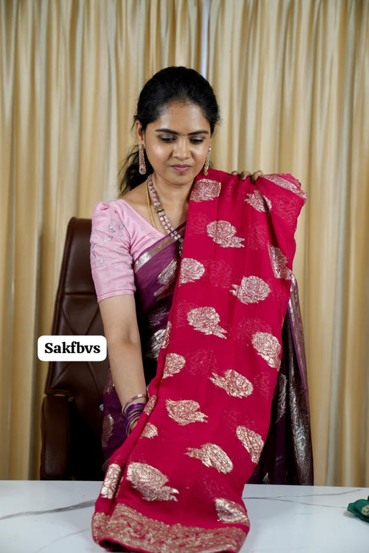 Viscose georgette saree 🥳