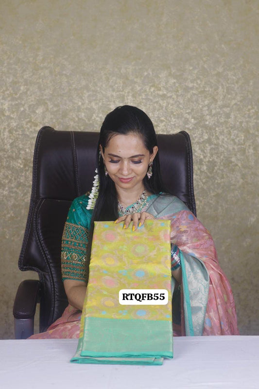 Offer 🥳Premium quality shining multiple color katan silk saree😍