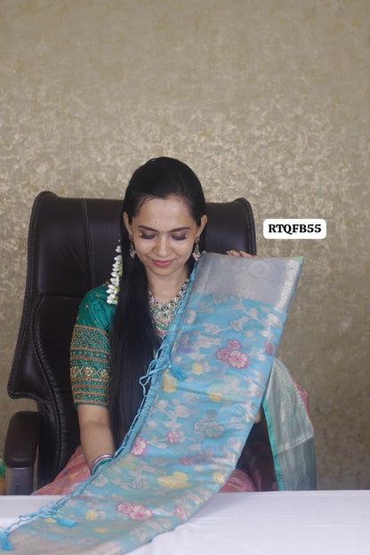 Premium quality shining multiple color katan silk saree❌