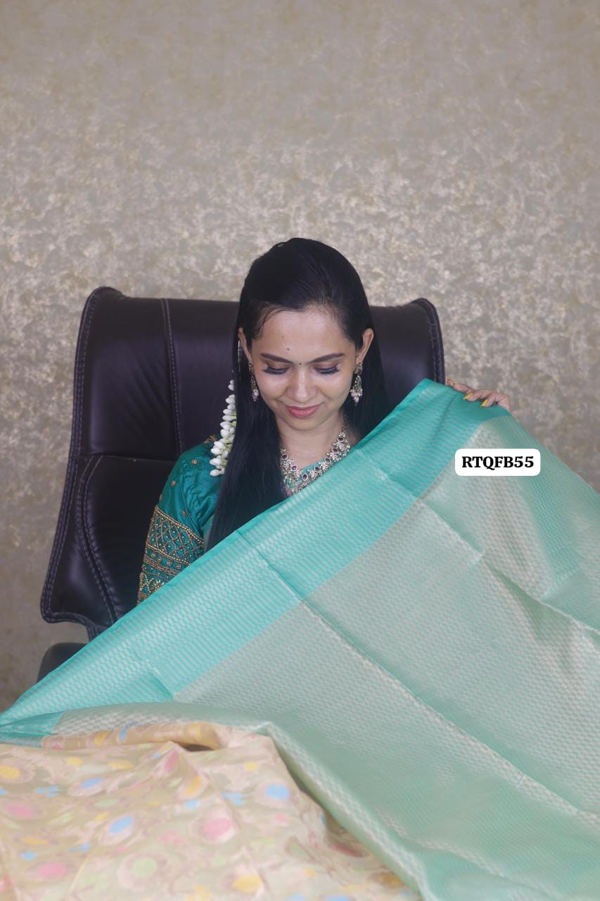Offer🥳Premium quality shining multiple color katan silk saree
