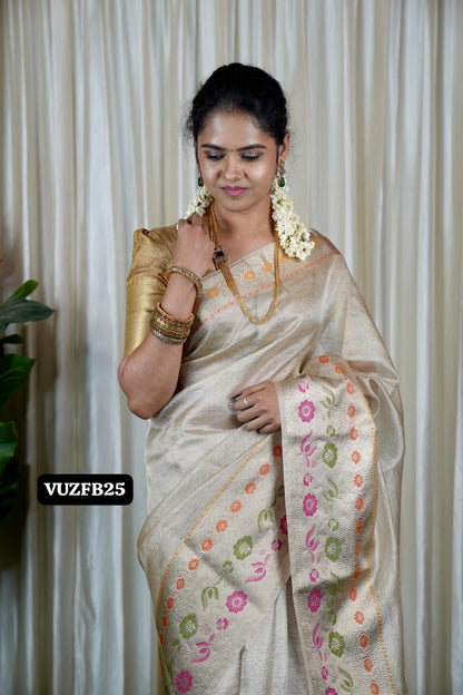 Crushed tissue saree ❌