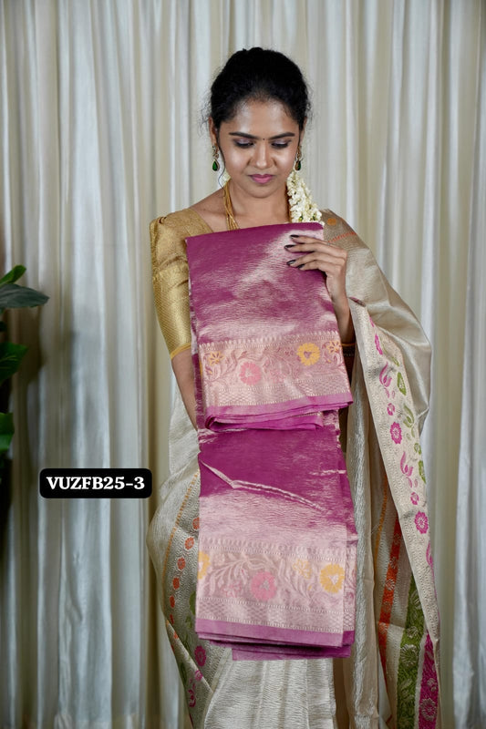 Crushed tissue saree ❌