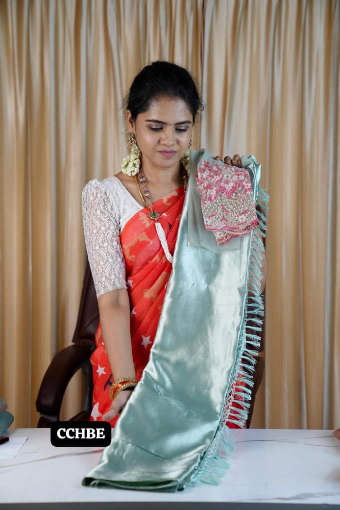 Satin saree without belt🥰🥳