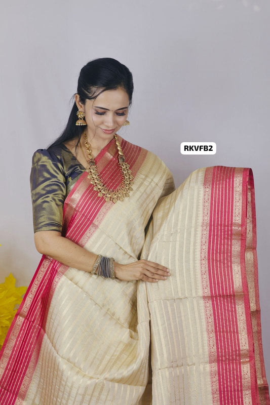 Warm silks saree with complete zari sold❌