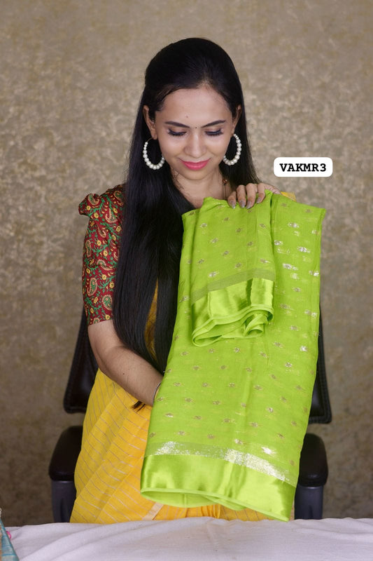 Viscose georgette with satin border sold❌