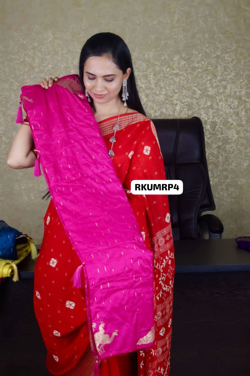 Aadi offer 🌹Pichwai semi soft silk saree
