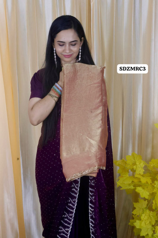 Heavy metallic space silk saree 🥳