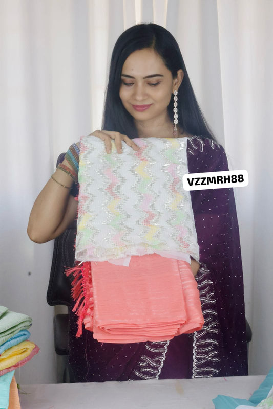 Office wear chiffon saree  offer❌