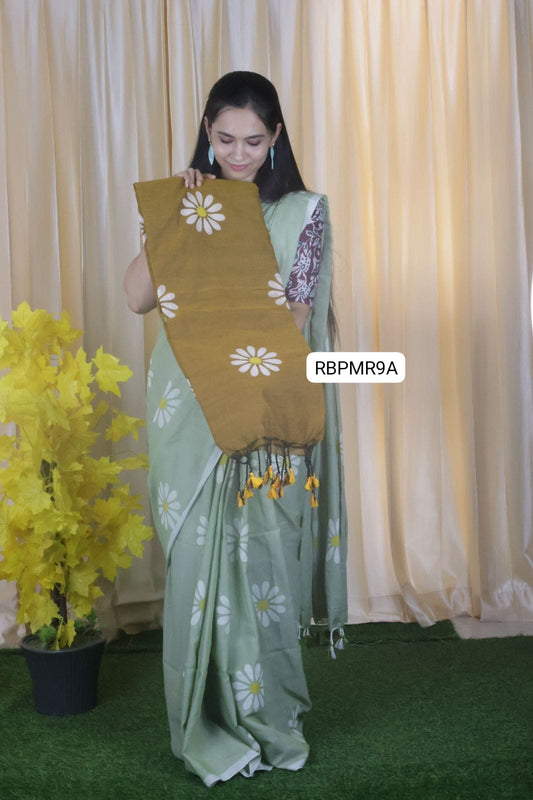 Khadhi cotton saree with running blouse  🥳
