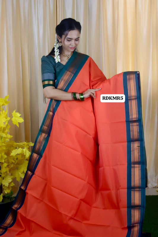 Silk cotton saree with trending color 🥳