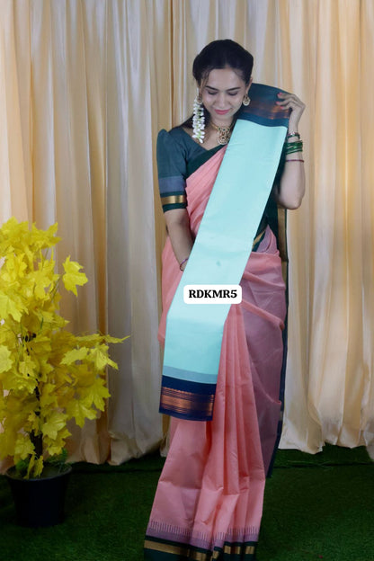 Silk cotton saree with trending color 🥳
