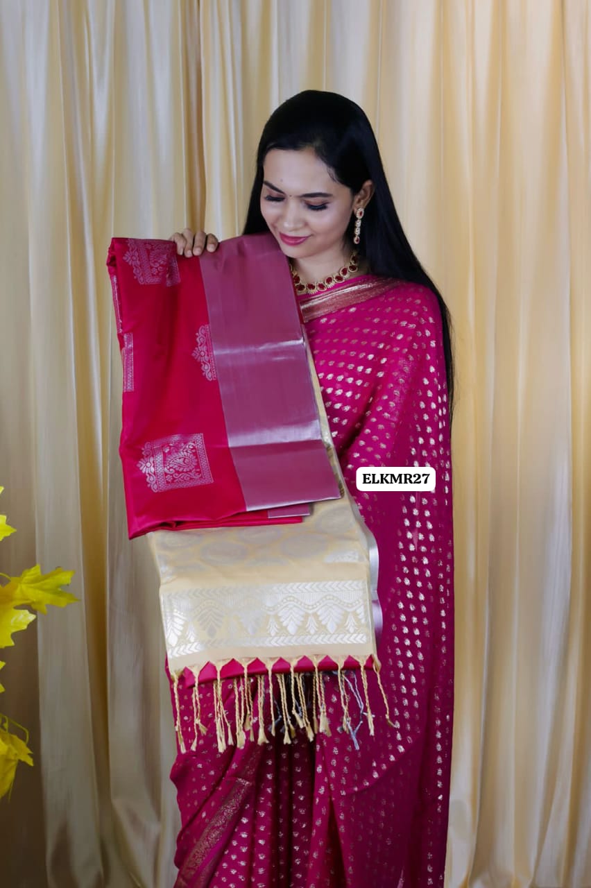 Semi soft silk saree 😍😎🍄🥳