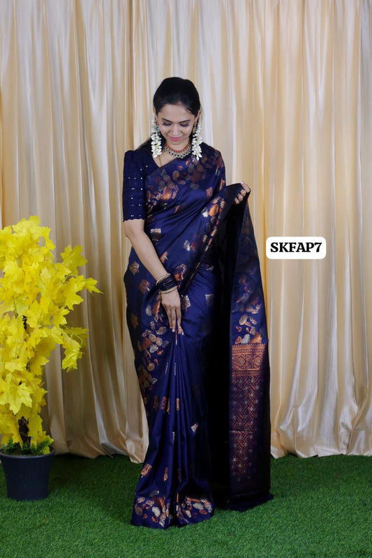 Most trending Semi soft silk saree with zari weaving🥳