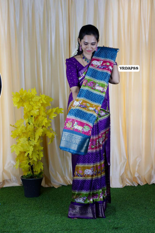 New design daily wear semi dola silk saree with zari weaving offer