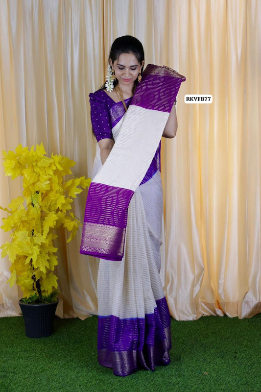 Warm silks plus viscose mixed fabric saree  ❌