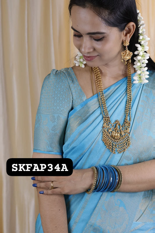 Just Rs.1099 Soft viscose chiffon zari weaving fabric and Buttas blouse ❌