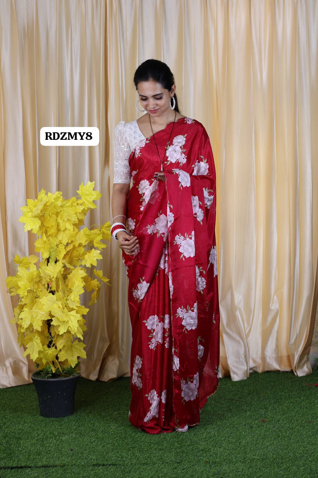 Hand work Chinnon silk sarees.🥳