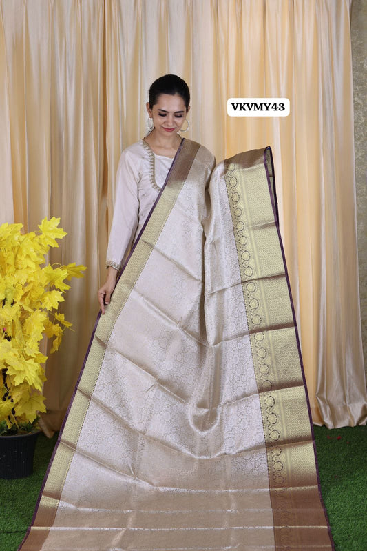 Tissue katan semi silk not transparent Saree 🥳
