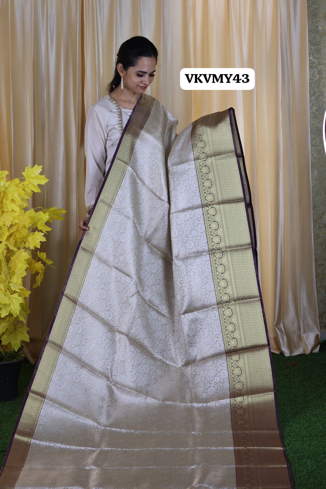 Tissue katan semi silk not transparent Saree 🥳