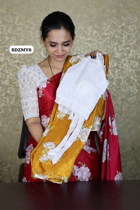 Hand work chinnon saree 😍🥳