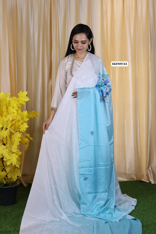 Hand free satin silk saree at just Rs.1050 😍🥳