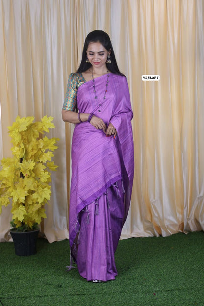 Soft smooth cotton silk feel in moonga tussar silk❌