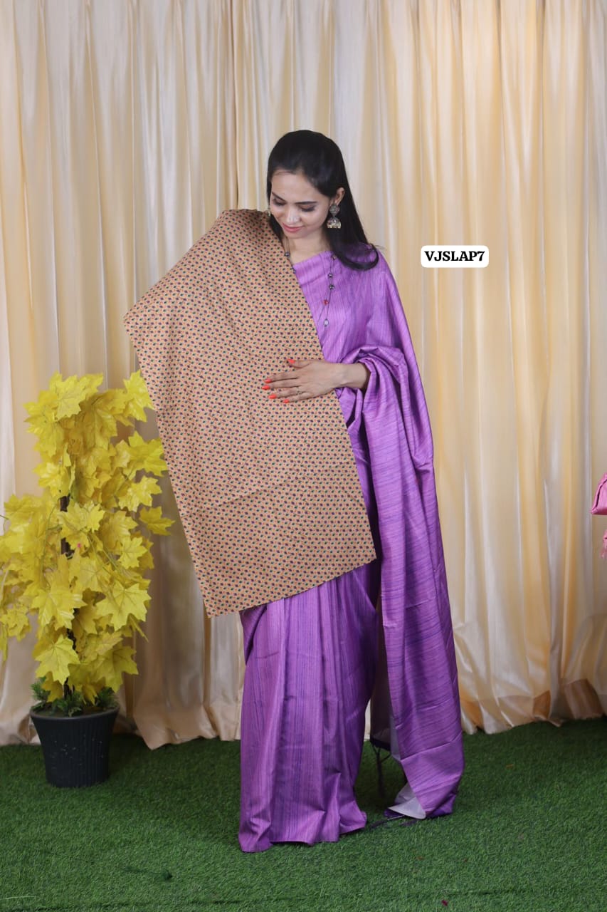 Soft smooth cotton silk feel in moonga tussar silk❌