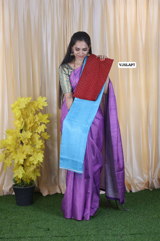 Soft smooth cotton silk feel in moonga tussar silk ❌